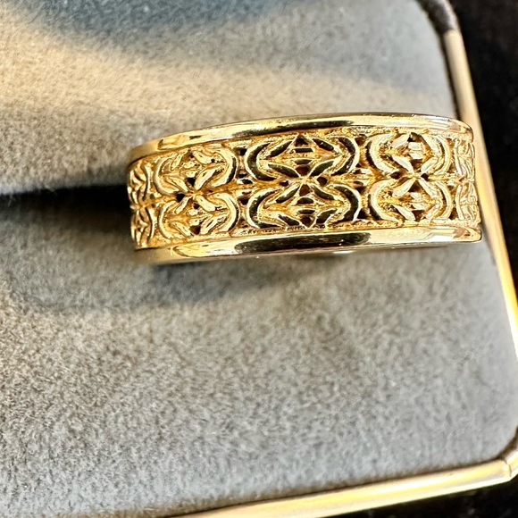 18k Gold plated Sterling silver Byzantine band ring - Picture 4 of 6